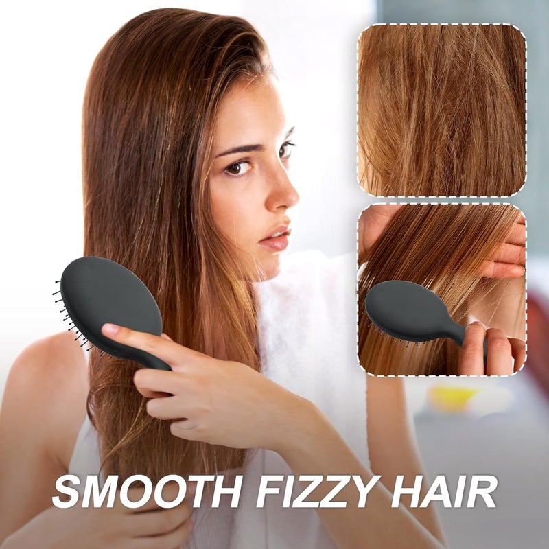Jurrissa Mini Hair Bursh for Kids Women and Men, Protable Travel Size Hair Brush for Pockets Purse backpack,Mini Detangler Brush for All Hair Types, Small Hair Brush for Detangling(1 Pack-Black) - Image 5